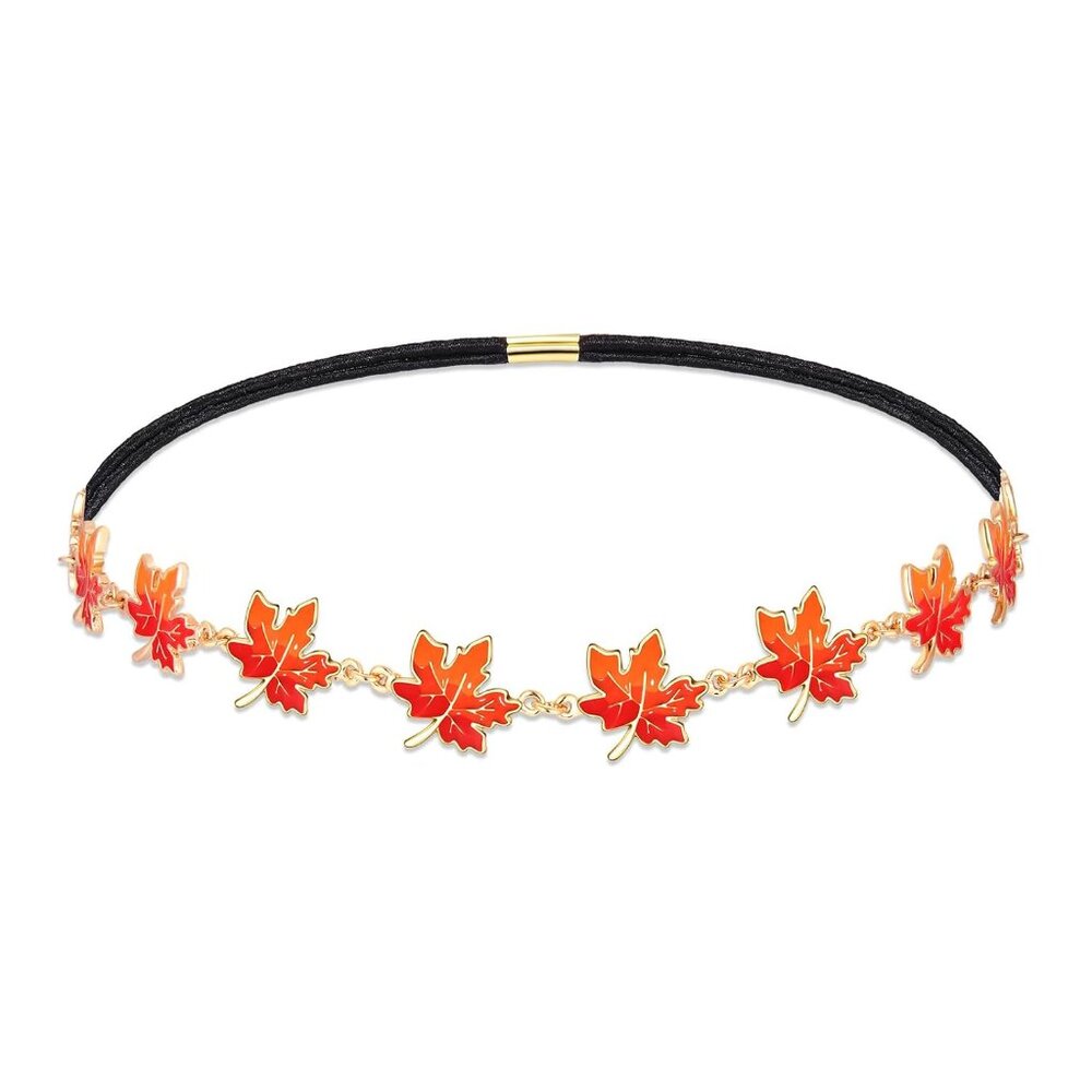 Fall Headband Thanksgiving Headband for Women Autumn Maple Leaf Hair Accessories